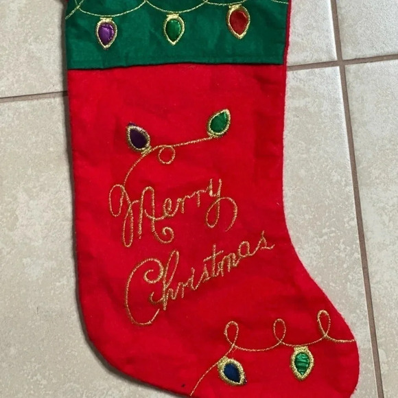 Holiday Red Christmas Stocking Decor - Picture 3 of 5